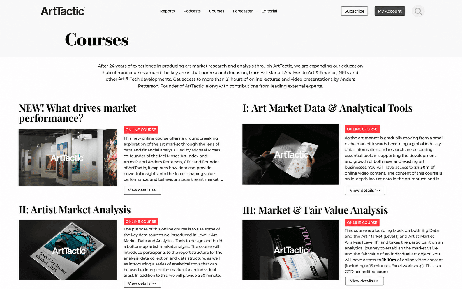 ArtTactic courses page
