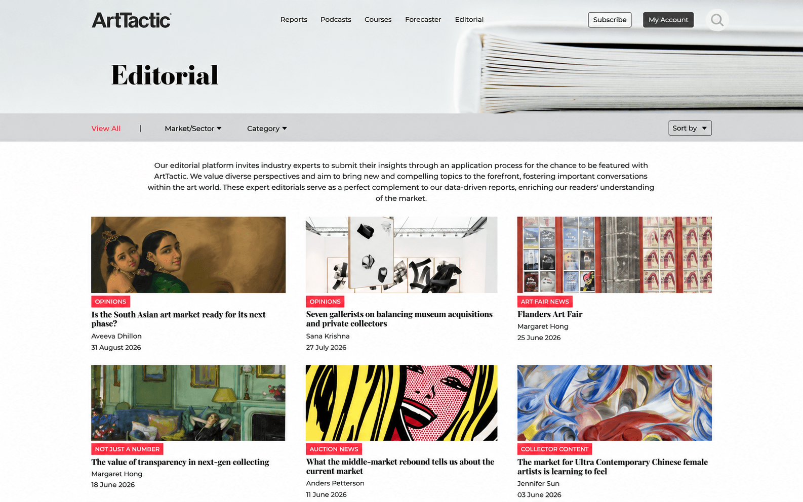 ArtTactic editorial page