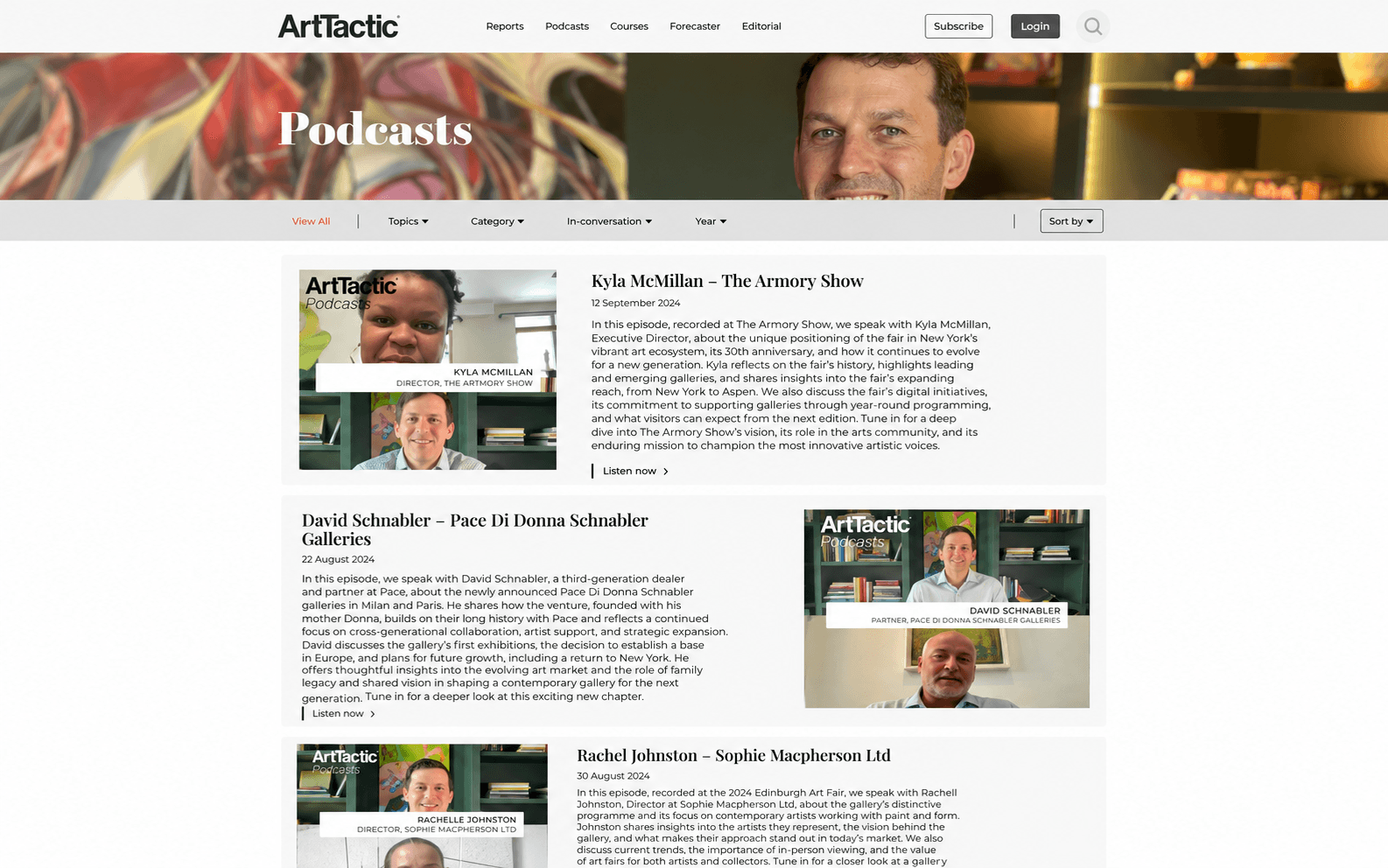 ArtTactic podcasts page