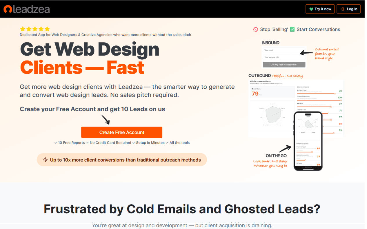 Leadzea platform screenshot