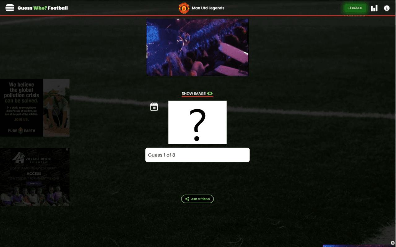 Guess WhoFootball platform screenshot